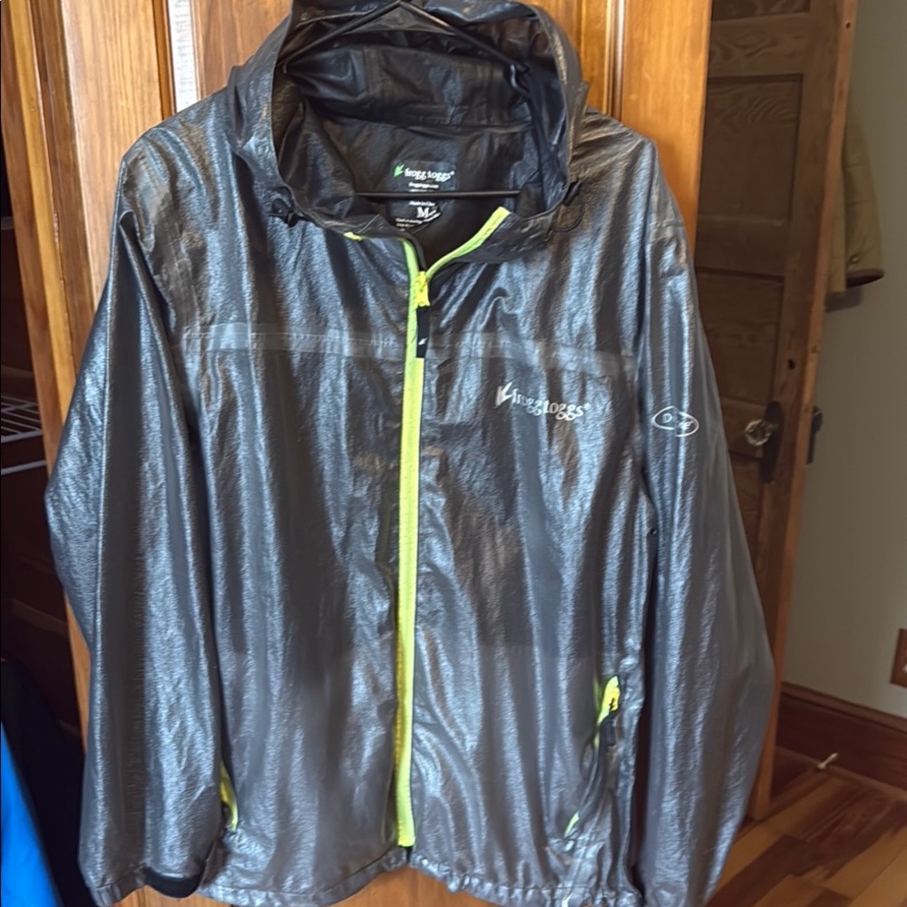 Black Raincoat with Neon Accents